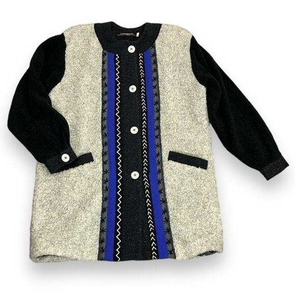 Canvasbacks Lutton & Horsfield Long Sherpa Wool Coat Womens L Boho Art to Wear